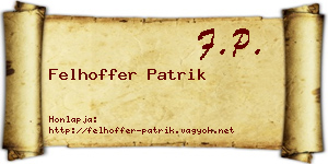 Felhoffer Patrik névjegykártya