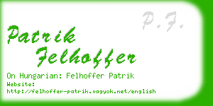 patrik felhoffer business card
